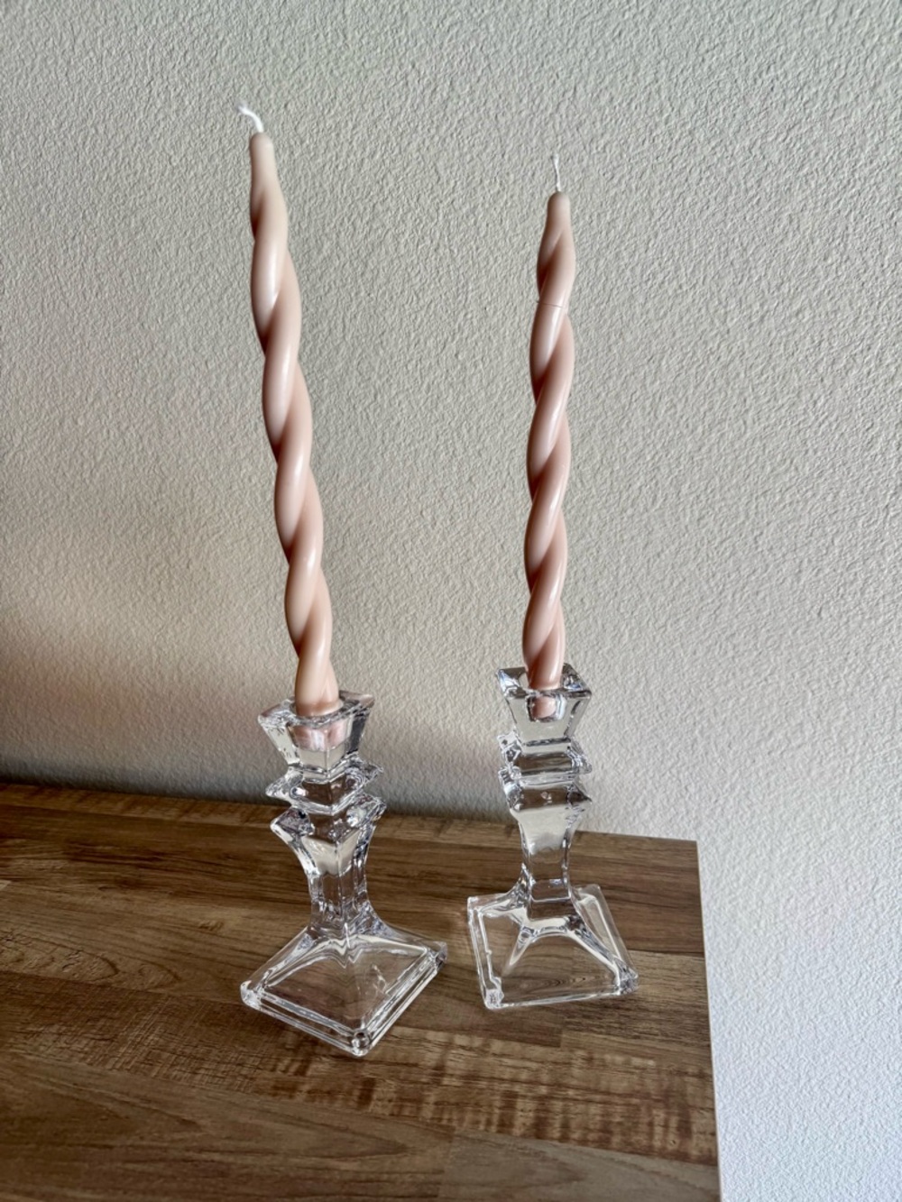 West Elm glass candle holders set of 2